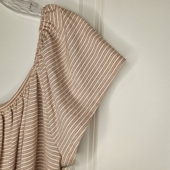 a.n.a. Women's Striped Convertible Cream Burnt Orange Flutter Sleeve Top XXL - Picture 2 of 8